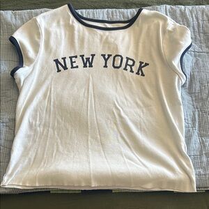 White T-Shirt with New York Print